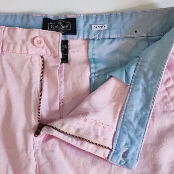 Nat Nast flat front casual shorts muted pink men's size 36 - Picture 8 of 11
